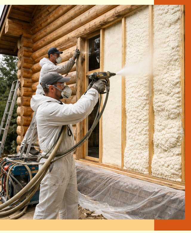 Утепление деревянного дома ППУ в Алексеевке от 4252 руб/м2 | ТепломастерЛкв — под ключ