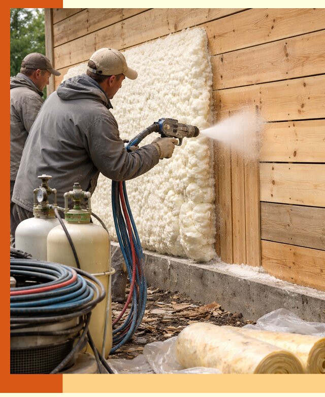 Утепление деревянного дома пенополиуретаном в Алексеевке