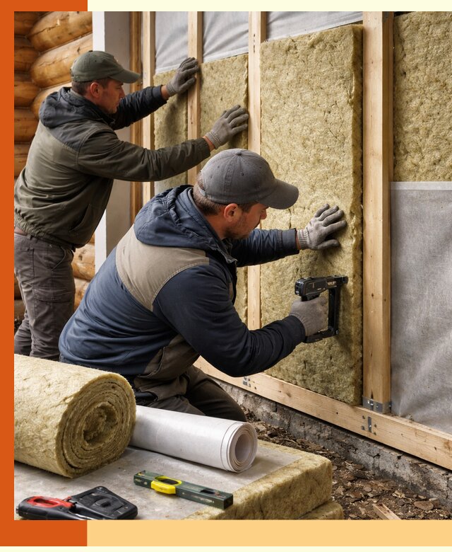 Утепление бревенчатого дома под ключ в Алексеевке