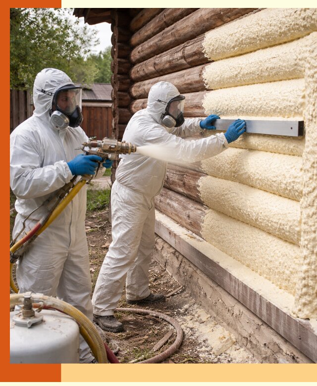 Утепление бревенчатого дома ППУ в Алексеевке эффективной изоляцией