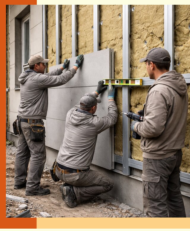 Утепление вентилируемого фасада под ключ в Алексеевке