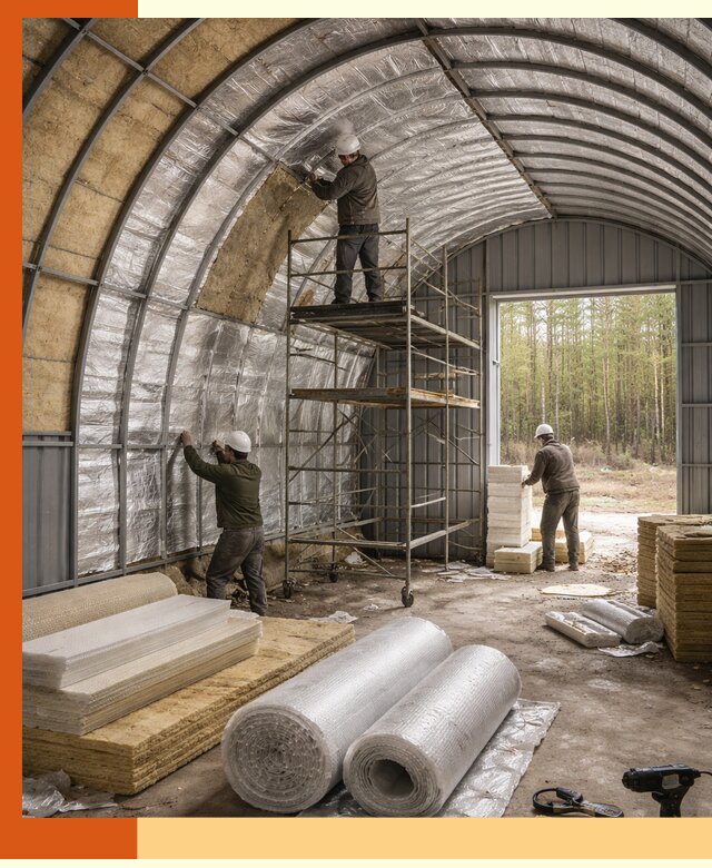 Утепление арочного ангара под ключ в Алексеевке